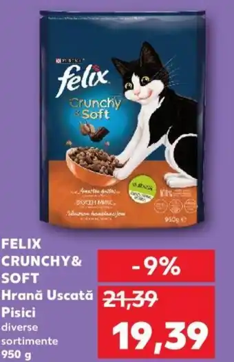Kaufland Felix crunchy & soft hrană uscată pisici 950g Ofertă