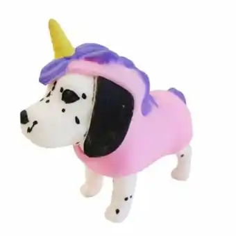 Mini figurina, dress your puppy, dalmatian in costum de unicorn, s1