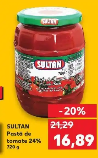 Kaufland Sultan pastă de tomate 24% 720g Ofertă