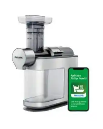 Flanco Storcator de fructe si legume cu melc philips hr1945/80, 200 w, 1 l, argintiu Ofertă