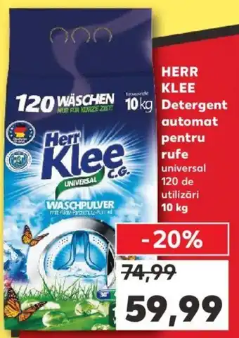 Kaufland Herr klee detergent automat pentru rufe universal 120 de utilizări 10kg Ofertă
