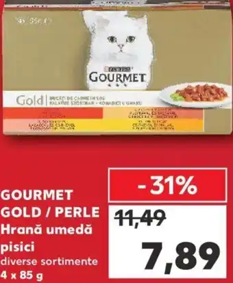 Kaufland Purina gourmet gold / perle hrană umedă pisici diverse sortimente 4 x 85g Ofertă