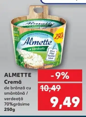Kaufland Almette cremă de brânză cu smântână / verdeață 70% grăsime 250g Ofertă