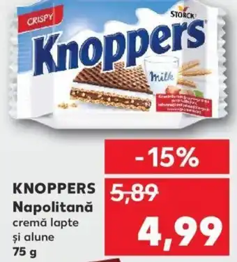 Kaufland Storck knoppers napolitană cremă lapte și alune 75g Ofertă