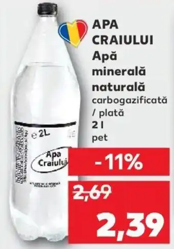 Kaufland Apa craiului apă minerală naturală carbogazificată / plată 2l pet Ofertă