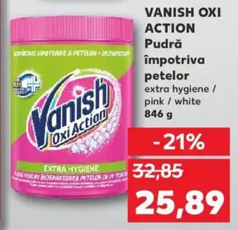 Kaufland Vanish oxi action pudră împotriva petelor extra hygiene / pink / white 846g Ofertă