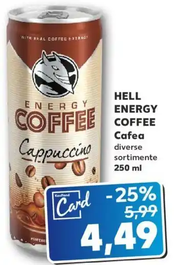 Kaufland Hell energy coffee cafea diverse sortimente 250ml Ofertă