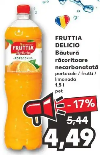 Kaufland Fruttia delicio băutură răcoritoare necarbonatată portocale / frutti / limonadă 1.5l pet Ofertă