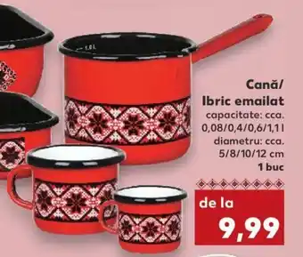 Kaufland Cană / Ibric emailat 0,08/0,4/0,6/1,1l 5/8/10/12cm 1buc Ofertă