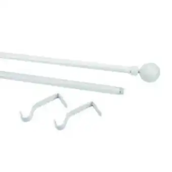 Brico Depôt Set galerie simpla extensibila, metal, alb, 330/200 cm, diametru 19 mm • goodhome anafi Ofertă