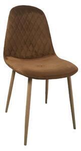 Favi Scaun dining abby, stil scandinav, catifea, picioare metalice, brun Ofertă