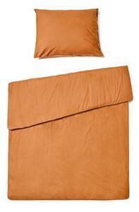 Favi Lenjerie de pat de o persoană din bumbac stonewashed bonami selection, 140 x 200 cm, portocaliu teracotă Ofertă