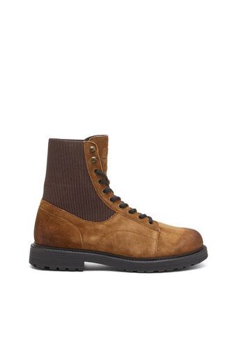 Diesel Elastic combat boots in oiled suede Ofertă