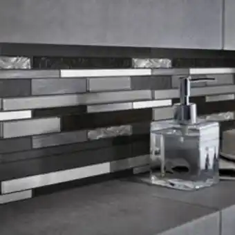 Brico Depôt Mozaic interior, alb, sticla si aluminiu, dreptunghiular, 29.4 x 29.8 cm x 8 mm • goodhome palermio Ofertă
