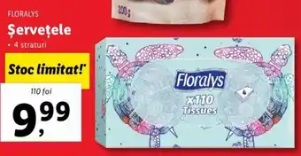 Lidl Floralys șervețele 4 straturi 110 foi Ofertă