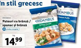Lidl Eridanous pateuri cu brânză / spanac și brânză 1kg Ofertă