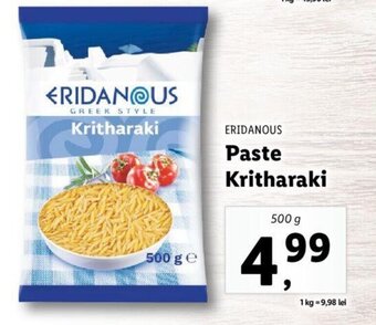Lidl Eridanous paste kritharaki 500g Ofertă