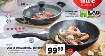 Lidl Ernesto cratiță din aluminiu cu capac grosimea bazei 5.5mm 1 buc Ofertă