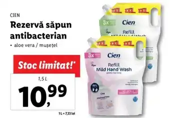 Lidl Cien rezervă săpun antibacterian aloe vera / mușețel 1.5l Ofertă