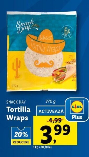 Lidl Snack day tortilla wraps 370g Ofertă