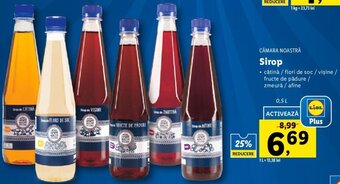 Lidl Cămara noastră sirop cătină / flori de soc / vișine / fructe de pădure / zmeură / afine 0.5l Ofertă