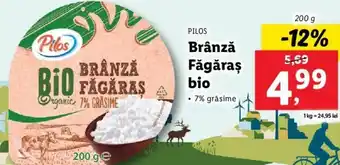 Lidl Pilos brânză făgăraș bio 7% grăsime 200g Ofertă