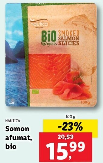 Lidl Nautica somon afumat bio 100g Ofertă