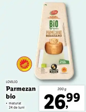 Lidl Lovilio parmezan bio maturat 24 de luni 200g Ofertă