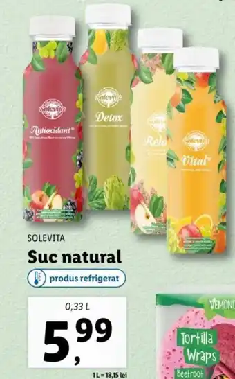 Lidl Solevita suc natural 0.33l Ofertă