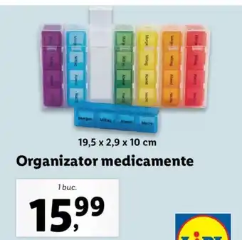 Organizator medicamente 19.5 x 2.9 x 10 cm