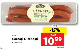 Lidl Pikok cârnați oltenești 90% carne 350g Ofertă