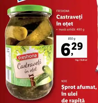 Lidl Freshona castraveți în oțet masă solidă 480g Ofertă