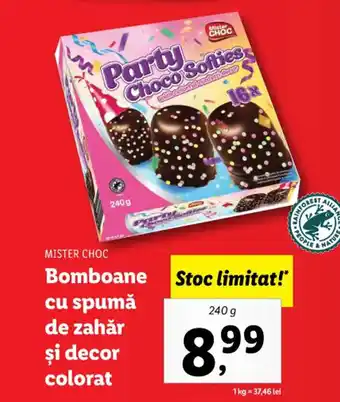 Lidl Mister choc bomboane cu spumă de zahăr și decor colorat 240g Ofertă