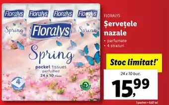Lidl Floralys șervețele nazale parfumate 4 straturi 24 x 10 buc Ofertă