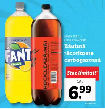 Lidl Coca-cola zero / fanta zero băutură răcoritoare carbogazoasă 2.5l Ofertă