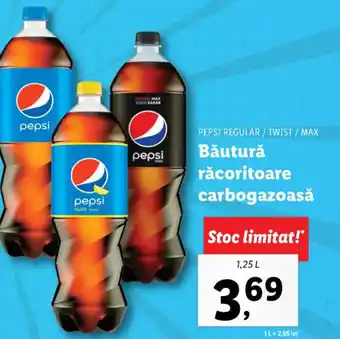 Lidl Pepsi regular / twist / max băutură rpcoritoare carbogazoasă 1.25l Ofertă