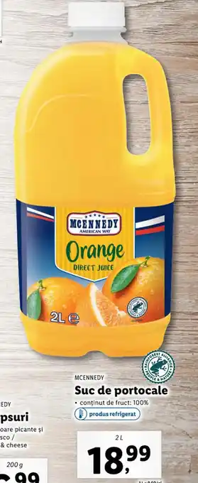 Lidl Mcennedy suc de portocale conținut de fruct 100% 2l Ofertă