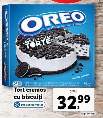 Lidl Oreo tort cremos cu biscuiți 570g Ofertă