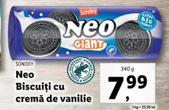 Lidl Sondey neo biscuiți cu cremă de vanilie 340g Ofertă