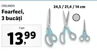 Lidl Crelando foarfeci 3 bucăți 1 set Ofertă