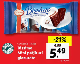 Lidl Confiserie firenze bissimo mini prăjituri glazurate 210g Ofertă