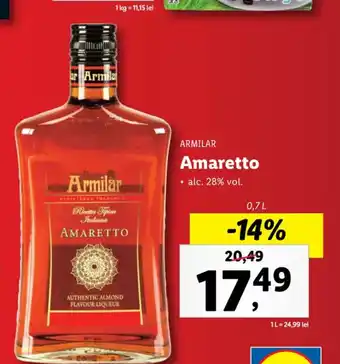 Lidl Armilar amaretto alc 28% 0.7l Ofertă