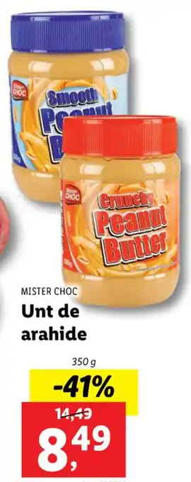 Lidl Mister choc unt de arahide 350g Ofertă