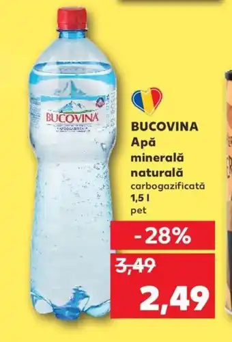 Kaufland Bucovina apă minerală naturală carbogazificată 1.5l pet Ofertă