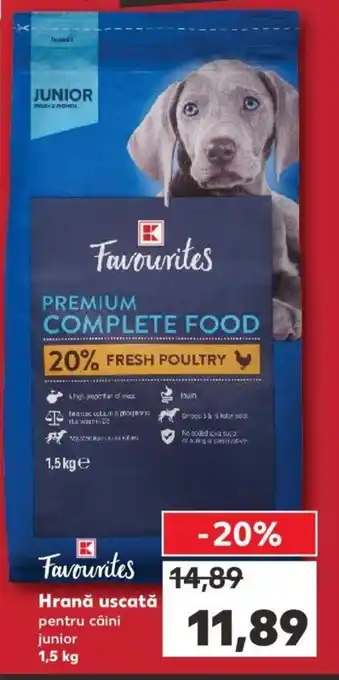 Kaufland Kaufland favourites hrană uscată pentru câini junior 1.5kg Ofertă