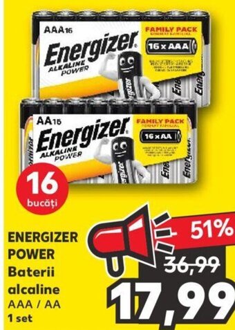 Kaufland Energizer power baterii alcaline AAA / AA 1 set Ofertă