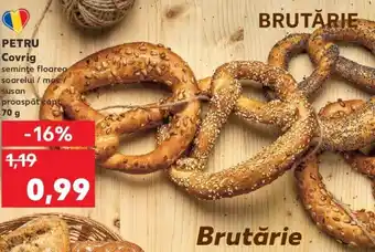 Kaufland Petru covrig semințe floarea soarelui / mac / susan proaspăt copt 70g Ofertă