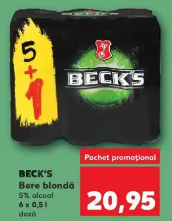 Beck's bere blondă 5% 6 x 0.5l doză