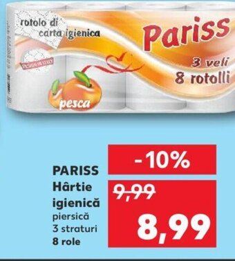 Kaufland Pariss hârtie igienică piersică 3 straturi 8 role Ofertă