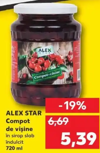 Kaufland Alex star compot de vișine în sirop slab îndulcit 720ml Ofertă